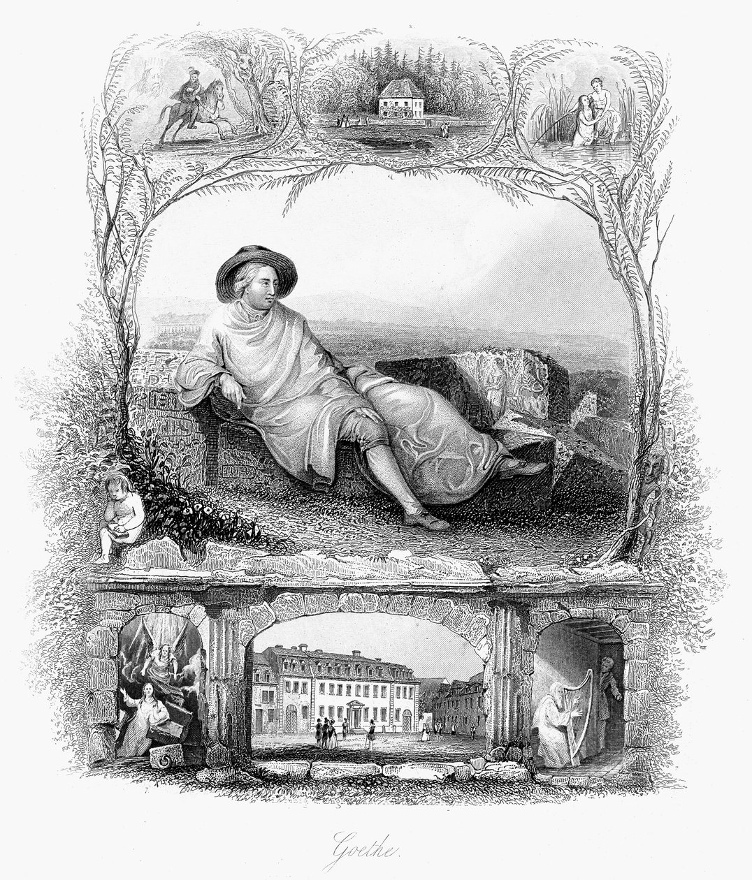 Johann Wolfgang von Goethe, poeta, dramaturgo y científico alemán, c1860 de Unbekannt