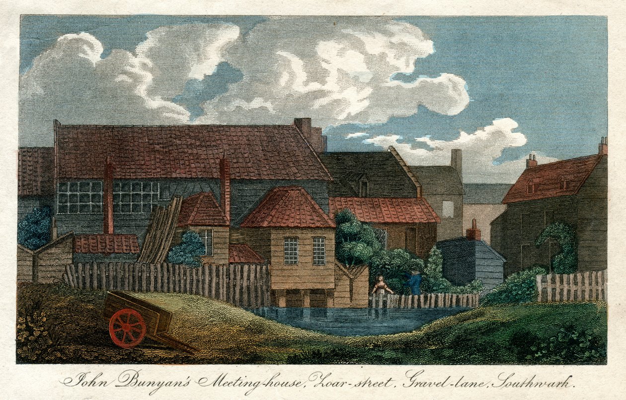 Casa de reuniones de John Bunyan, Zoar-street, Gravel-Lane, Southwark, Londres, 1814 de Unbekannt