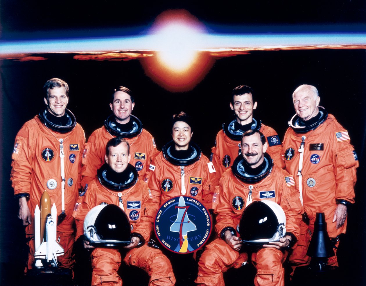 John Glenn y la tripulación, junio de 1998 de Unbekannt