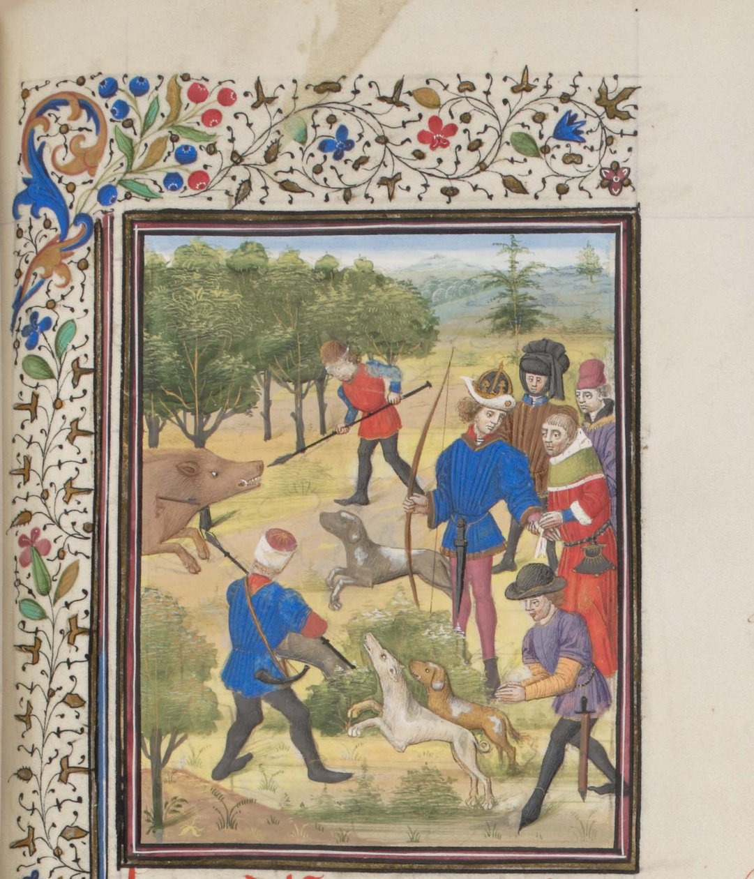 Juan II Comneno, emperador bizantino en la caza. Miniatura de la Historia de Guillermo de Tiro, 1460s de Unbekannt