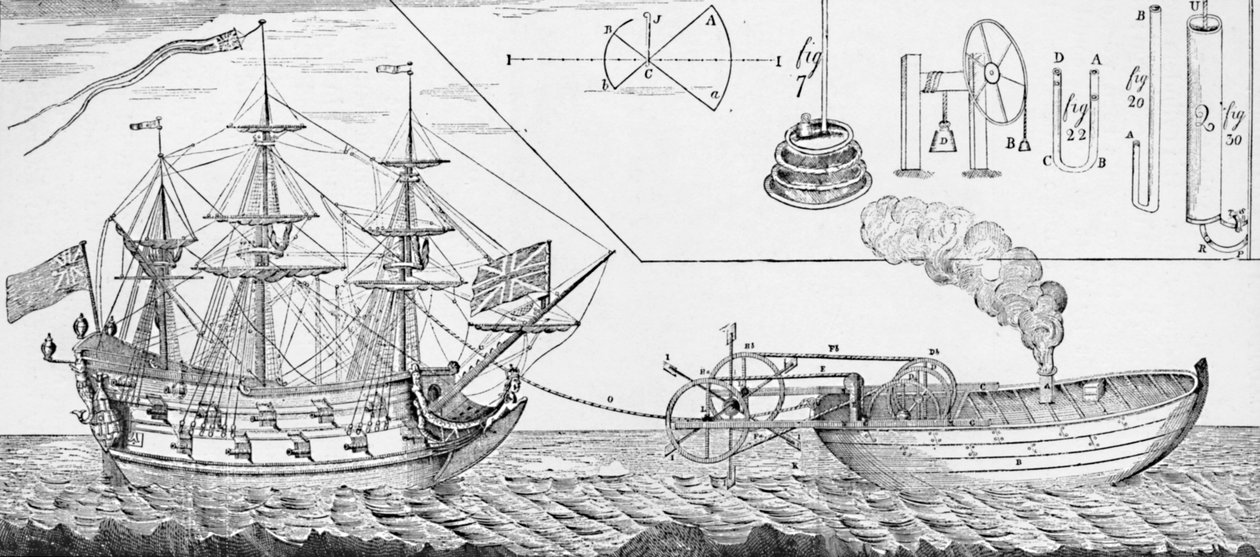 Barco de vapor de Jonathan Hulls, 1736, 1904 de Unbekannt