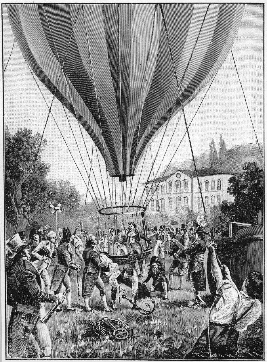 Joseph Louis Gay-Lussac ascendiendo en globo desde París, 14 de septiembre de 1804, 1910 de Unbekannt
