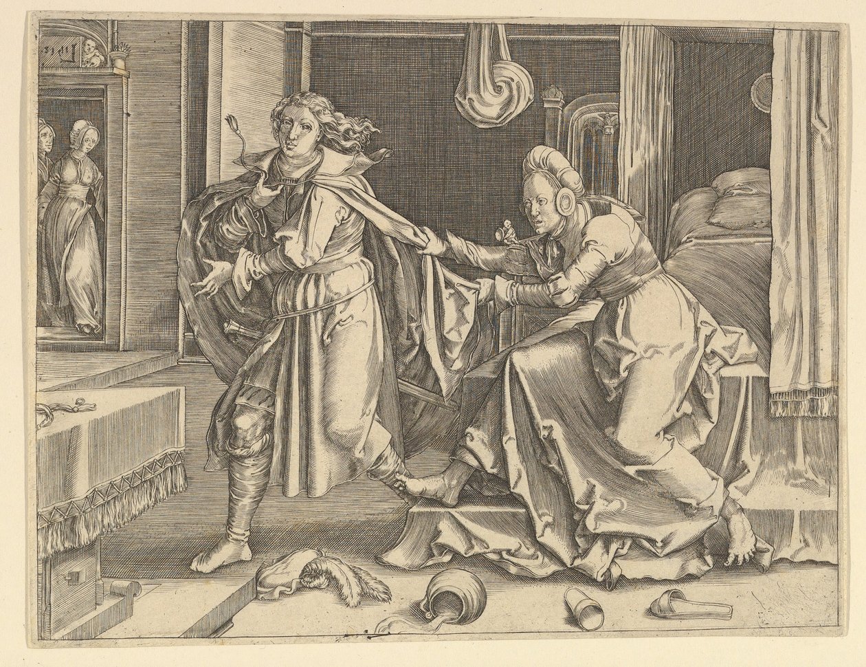 José y la esposa de Potifar copia, siglo XVII de Unbekannt