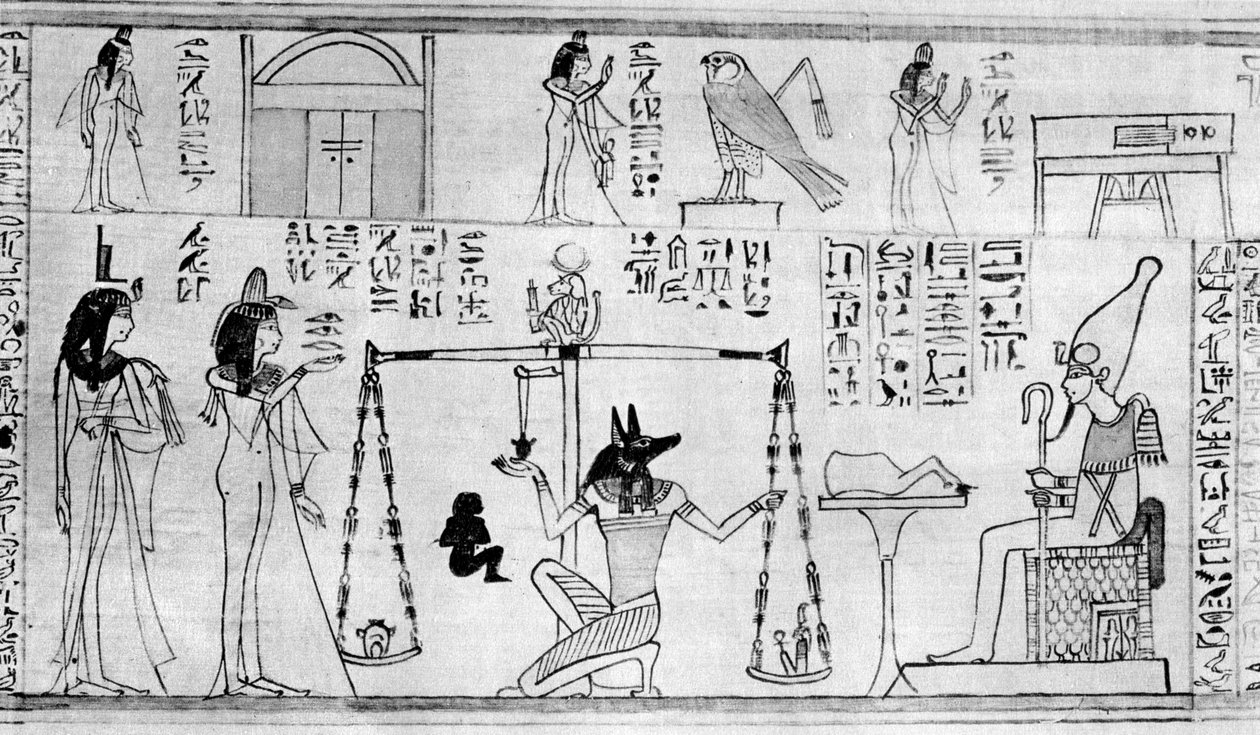 Juicio de los muertos, del Templo de Deir-el-Bahari, Egipto, c. 1025 a.C., 1936 de Unbekannt