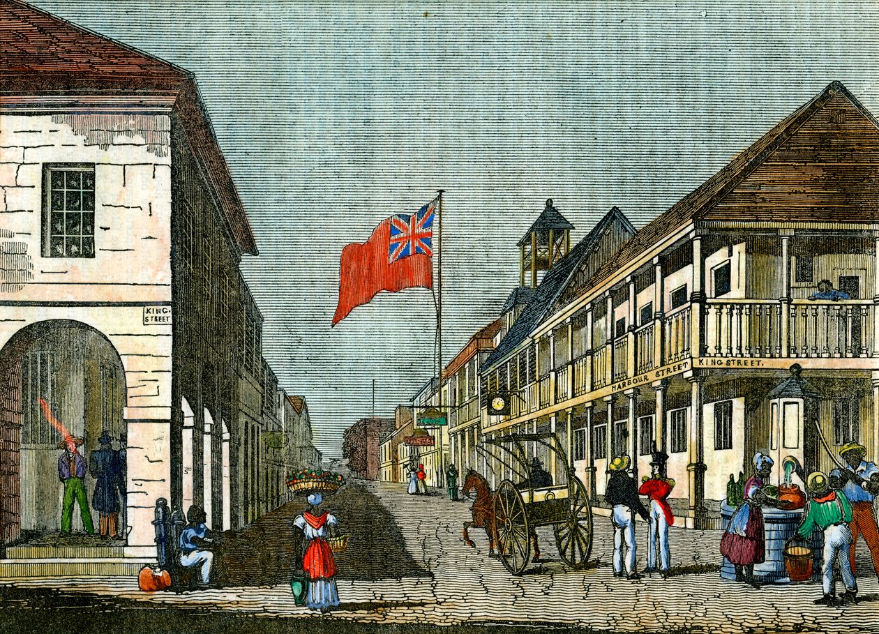 Intersección de Harbour Street y King Street, Kingston, Jamaica, c. 1835 de Unbekannt