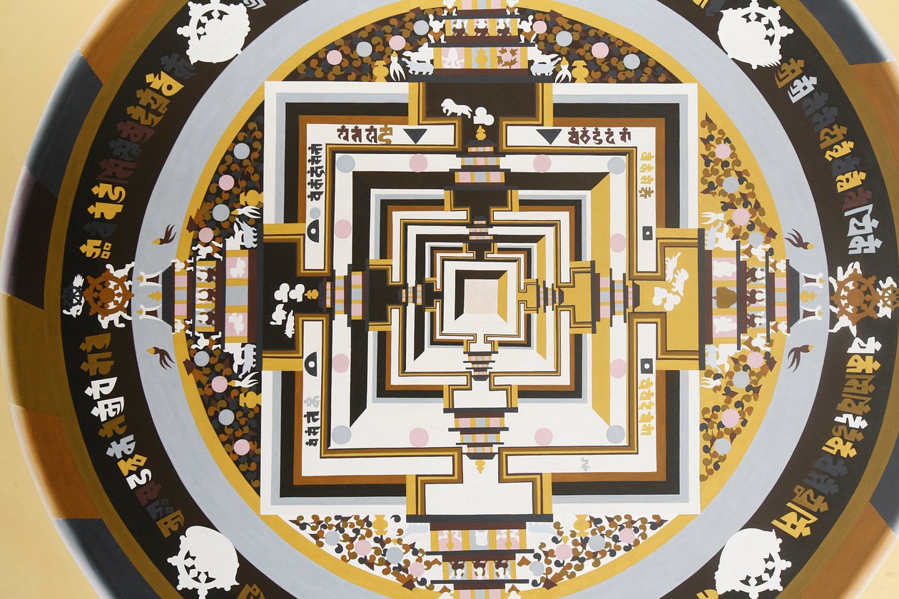 Kalachakra, la rueda del tiempo. Thangka, Bhaktapur, Nepal de Unbekannt