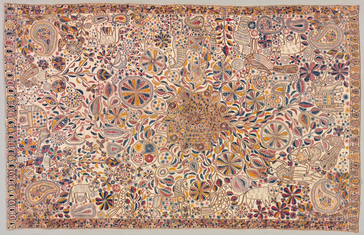 Quilt ceremonial Kantha, 1800s de Unbekannt