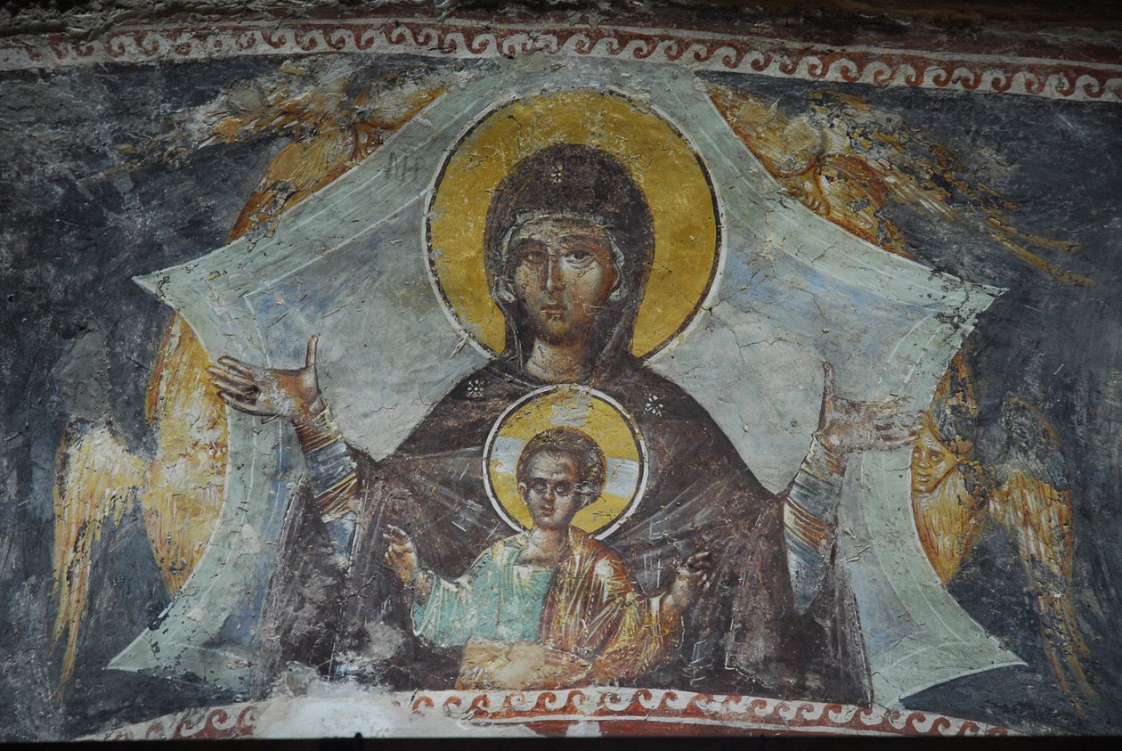 Fresco de la Virgen y el niño en Kariye Camii (Iglesia de San Salvador en Chora), Estambul, Turquía de Unbekannt