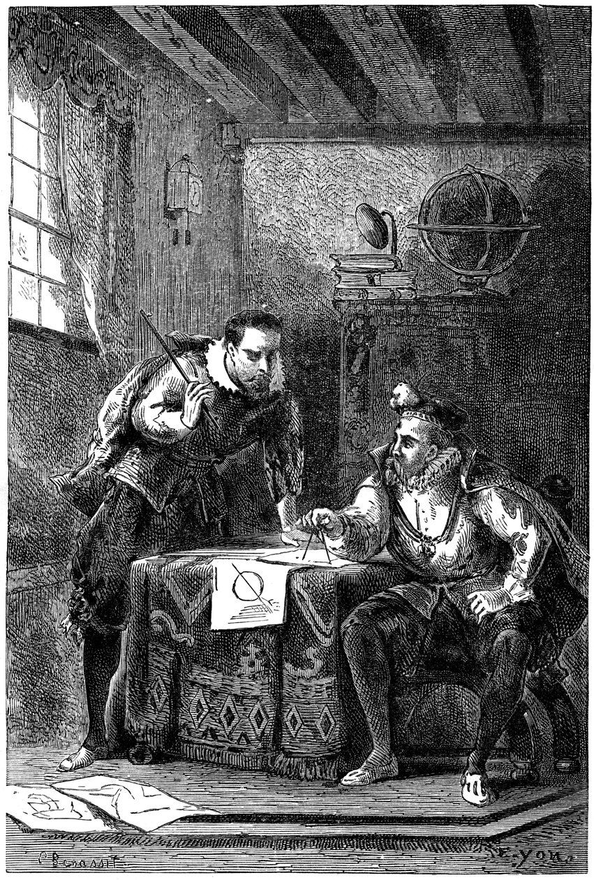Kepler y Brahe trabajando juntos c1600, c1870 de Unbekannt