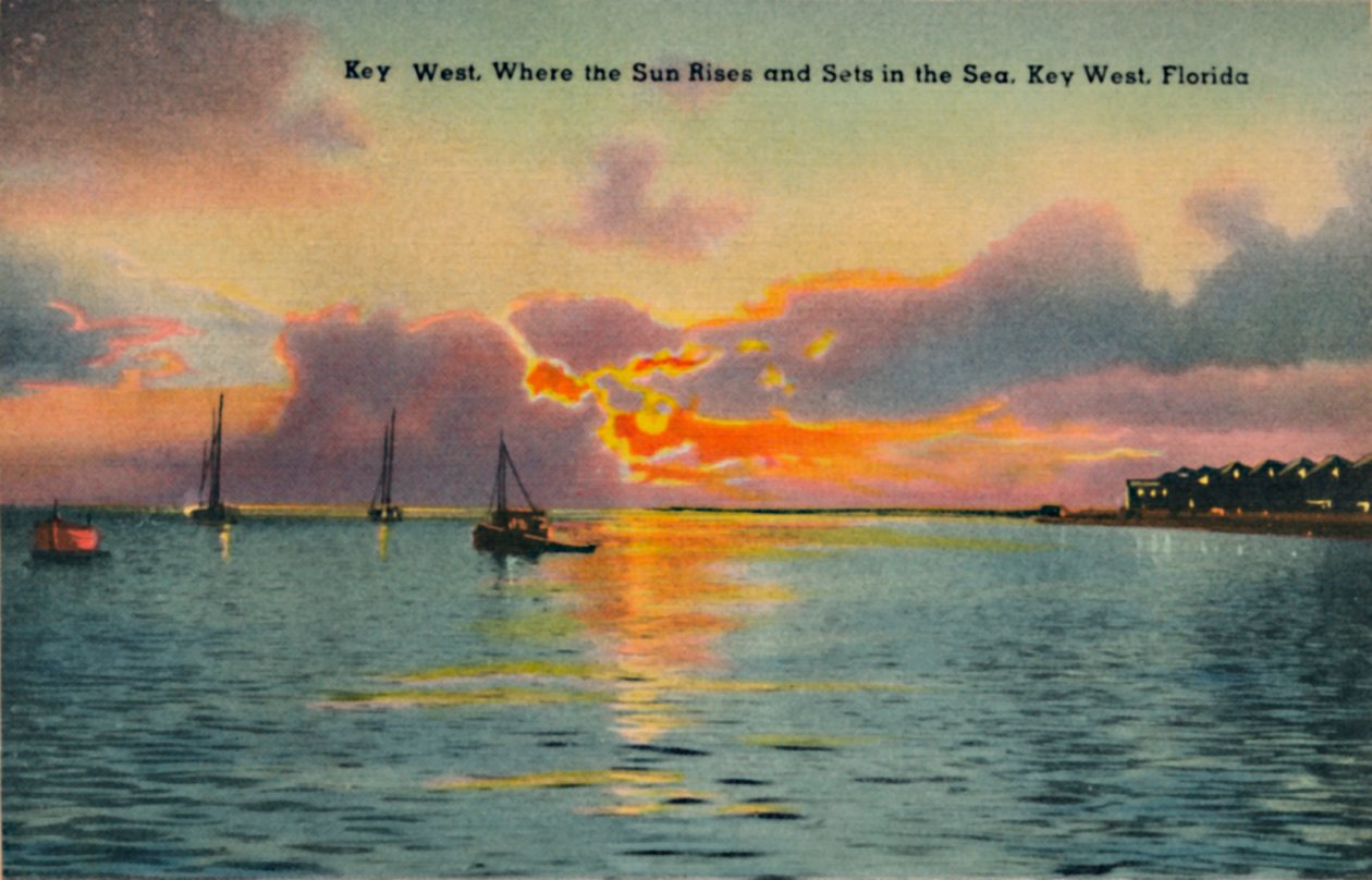Cayo Hueso. Donde el sol sale y se pone en el mar, Cayo Hueso, Florida, c. 1940 de Unbekannt