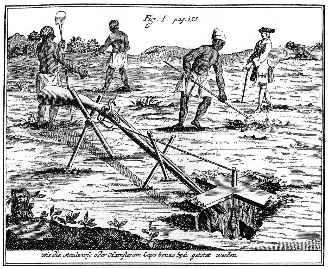 Khoikhois cazando topos, Sudáfrica, siglo XVIII, 1931 de Unbekannt
