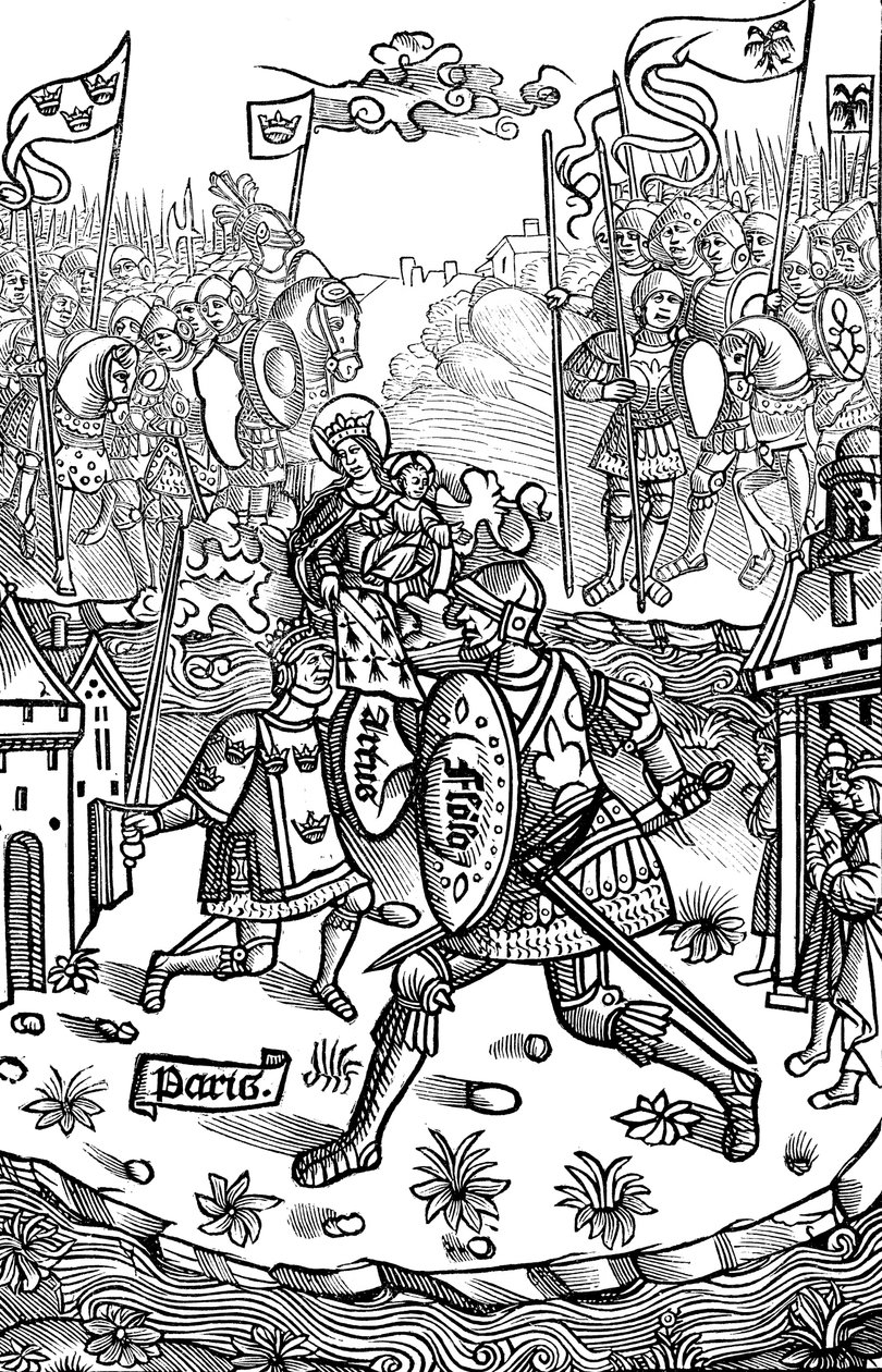 El rey Arturo luchando contra un gigante de Unbekannt