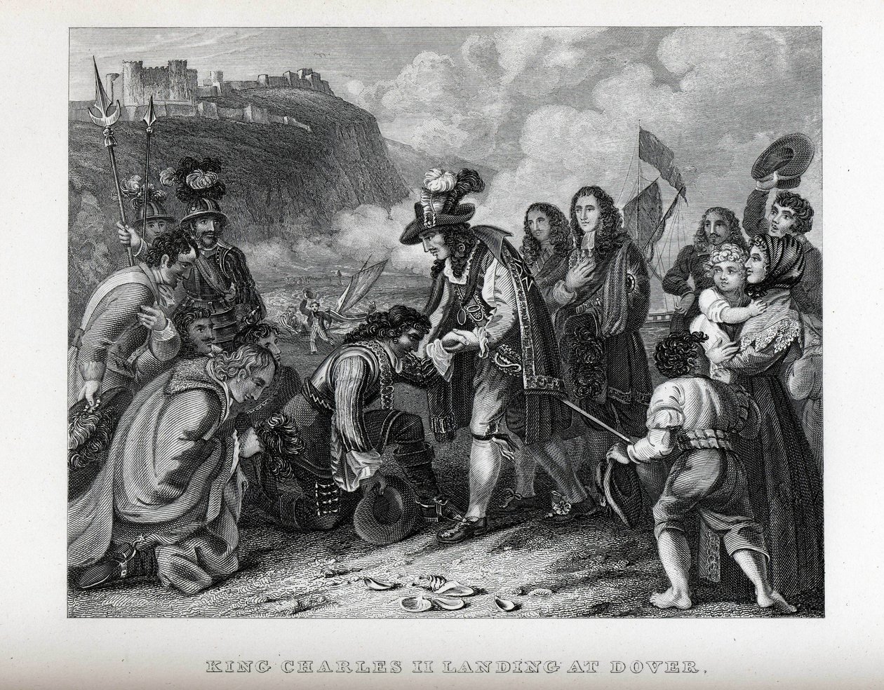 El rey Carlos II desembarcando en Dover, 1882 de Unbekannt