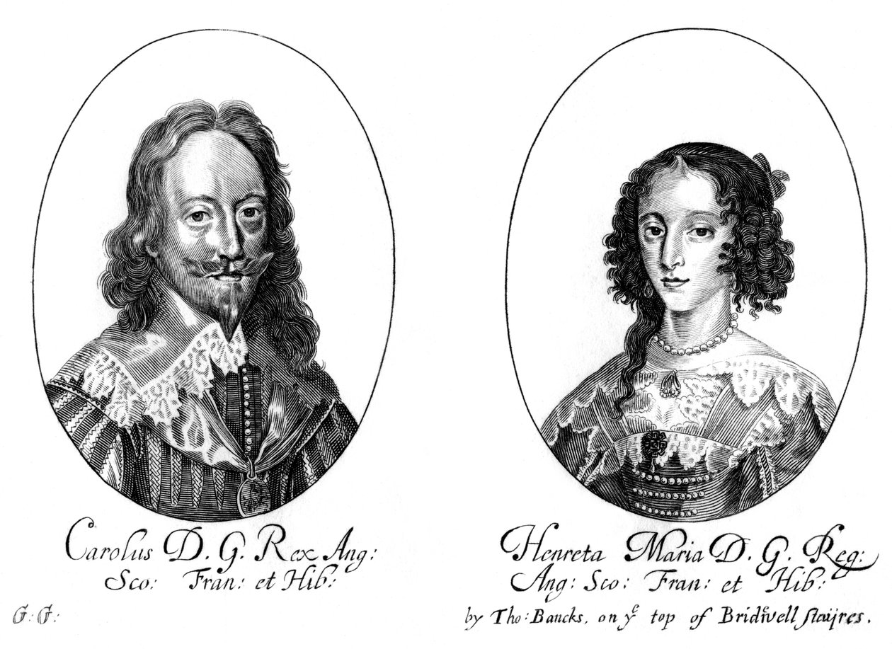 Rey Carlos I 1600-1649 y la Reina Enriqueta María 1609-1669 de Unbekannt