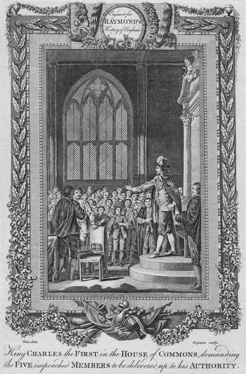 El rey Carlos I en la Cámara de los Comunes, c. 1787 de Unbekannt