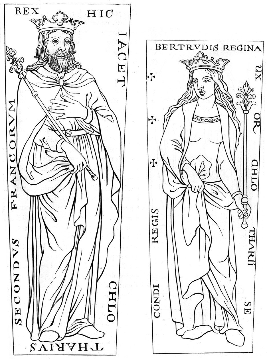 Rey Clotario II 584-629 y Bertude 575-604, siglo XII de Unbekannt