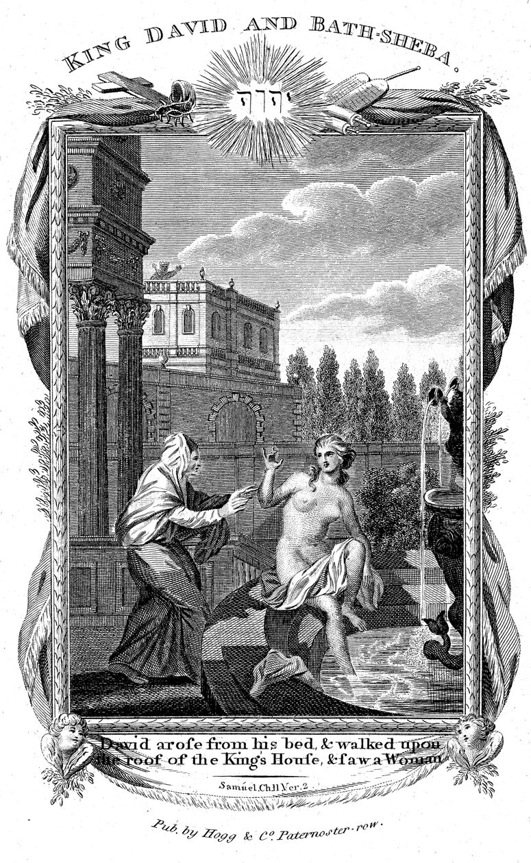El rey David mirando a Betsabé, c1804 de Unbekannt