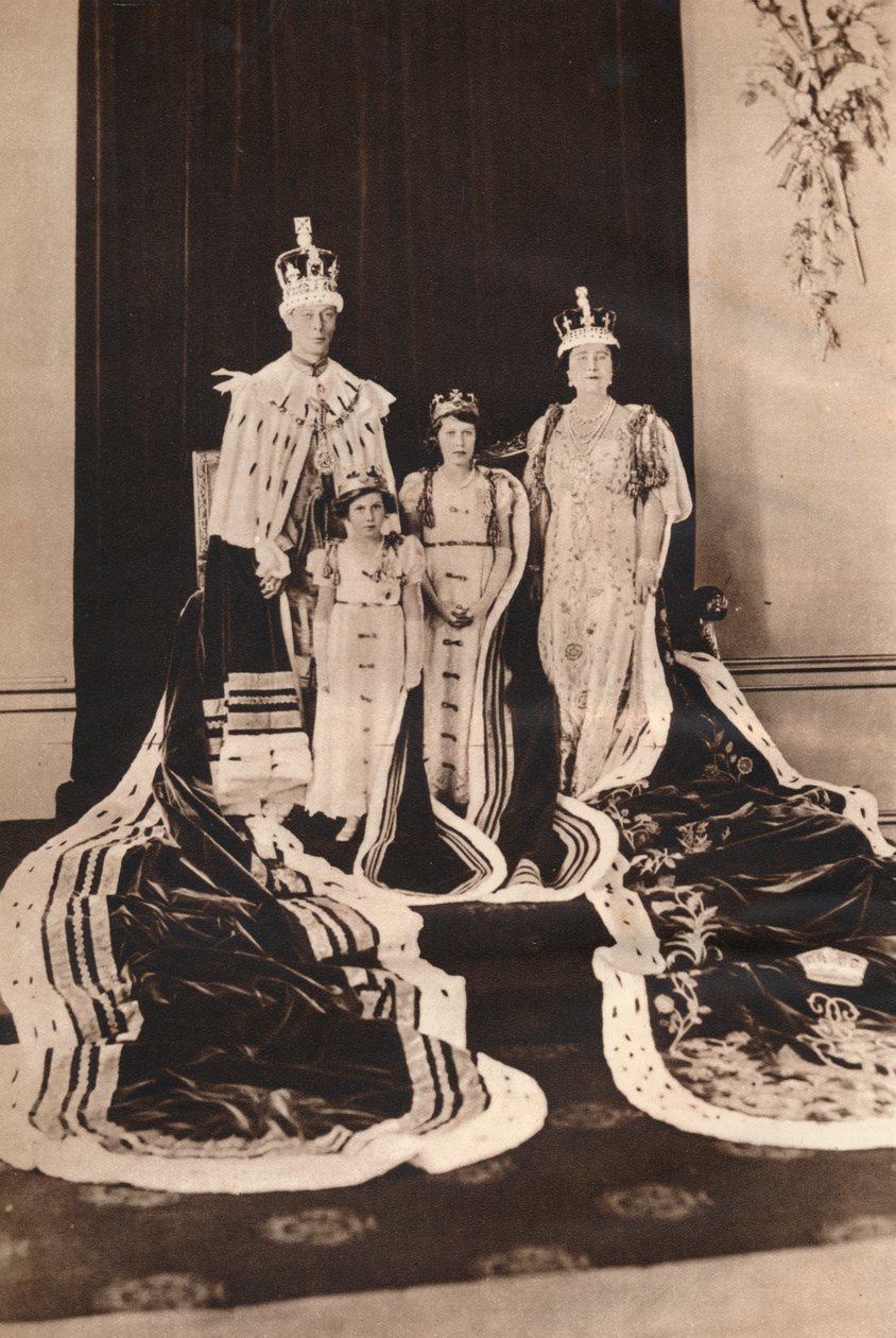 Rey Jorge VI y la Reina Isabel en su día de coronación, 1937 de Unbekannt