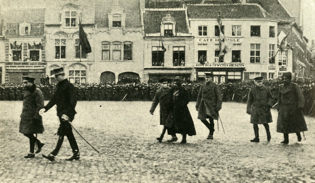 El Rey Jorge V en Furnes, Bélgica, Primera Guerra Mundial, 4 de diciembre de 1914, 1920 de Unbekannt