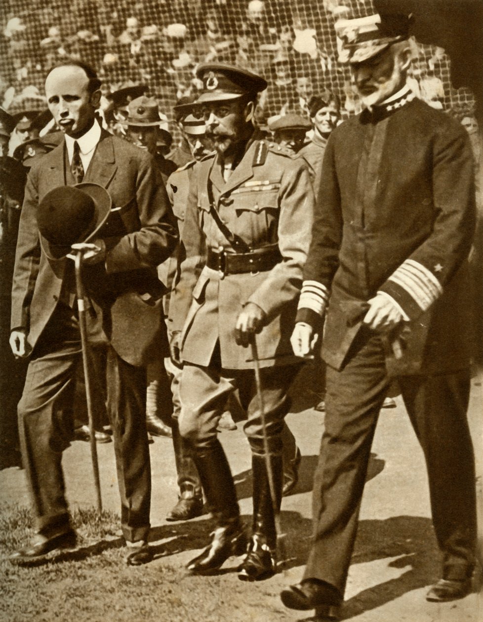 El rey Jorge V asiste a un partido de béisbol en Stamford Bridge, Londres, 1935 de Unbekannt