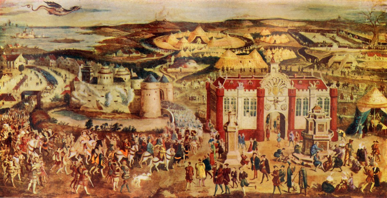 El rey Enrique VIII. Encuentro con Francisco en el Campo del Paño de Oro, 1520, c1930 de Unbekannt