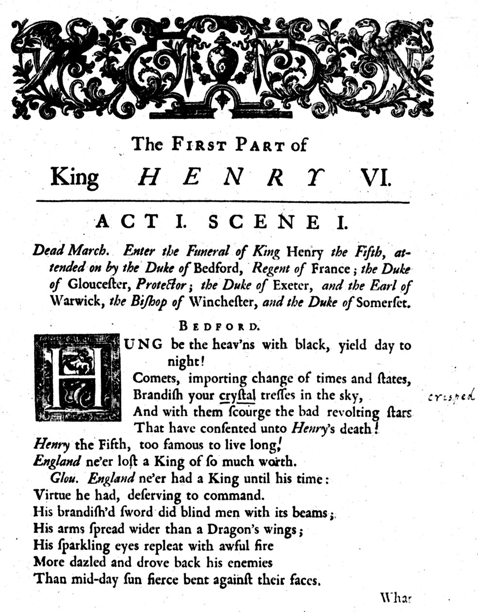 Rey Enrique VI. Acto 1. Escena 1 de Unbekannt