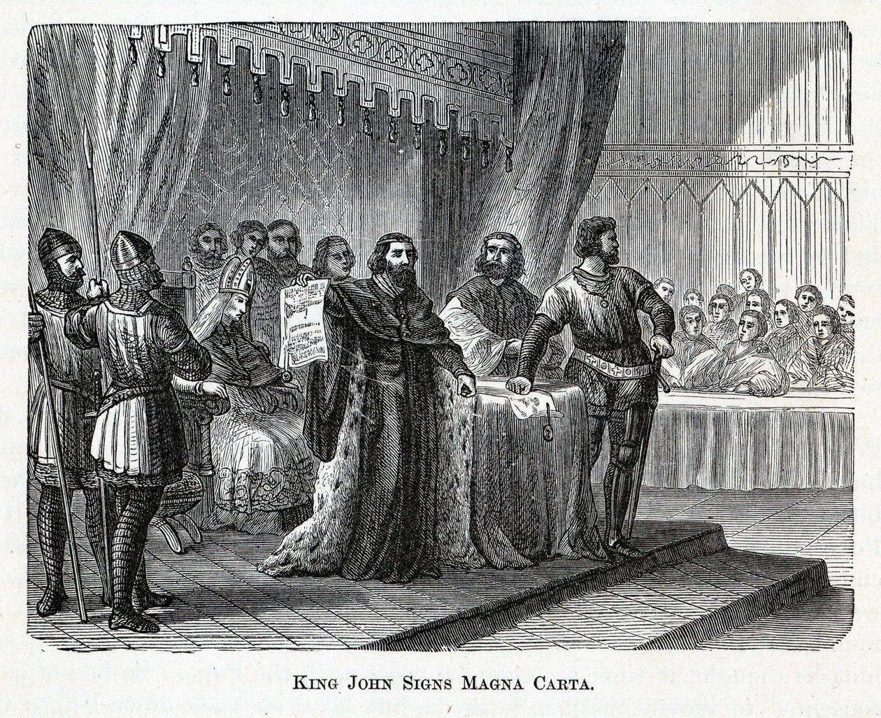 El rey Juan firma la Carta Magna, 1882 de Unbekannt