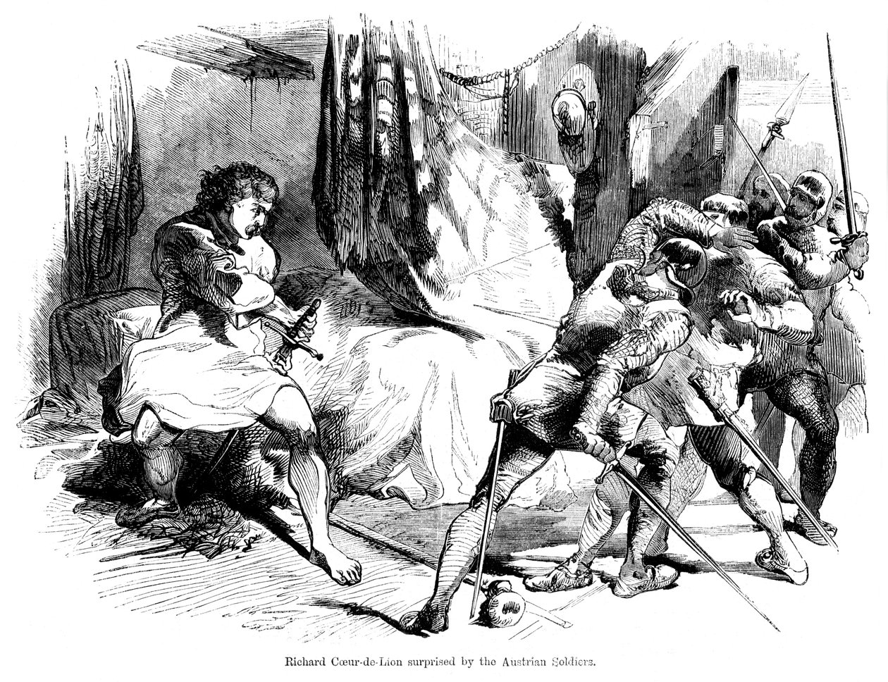 El Rey Ricardo I 1157-1199 sorprendido por soldados austríacos de Unbekannt