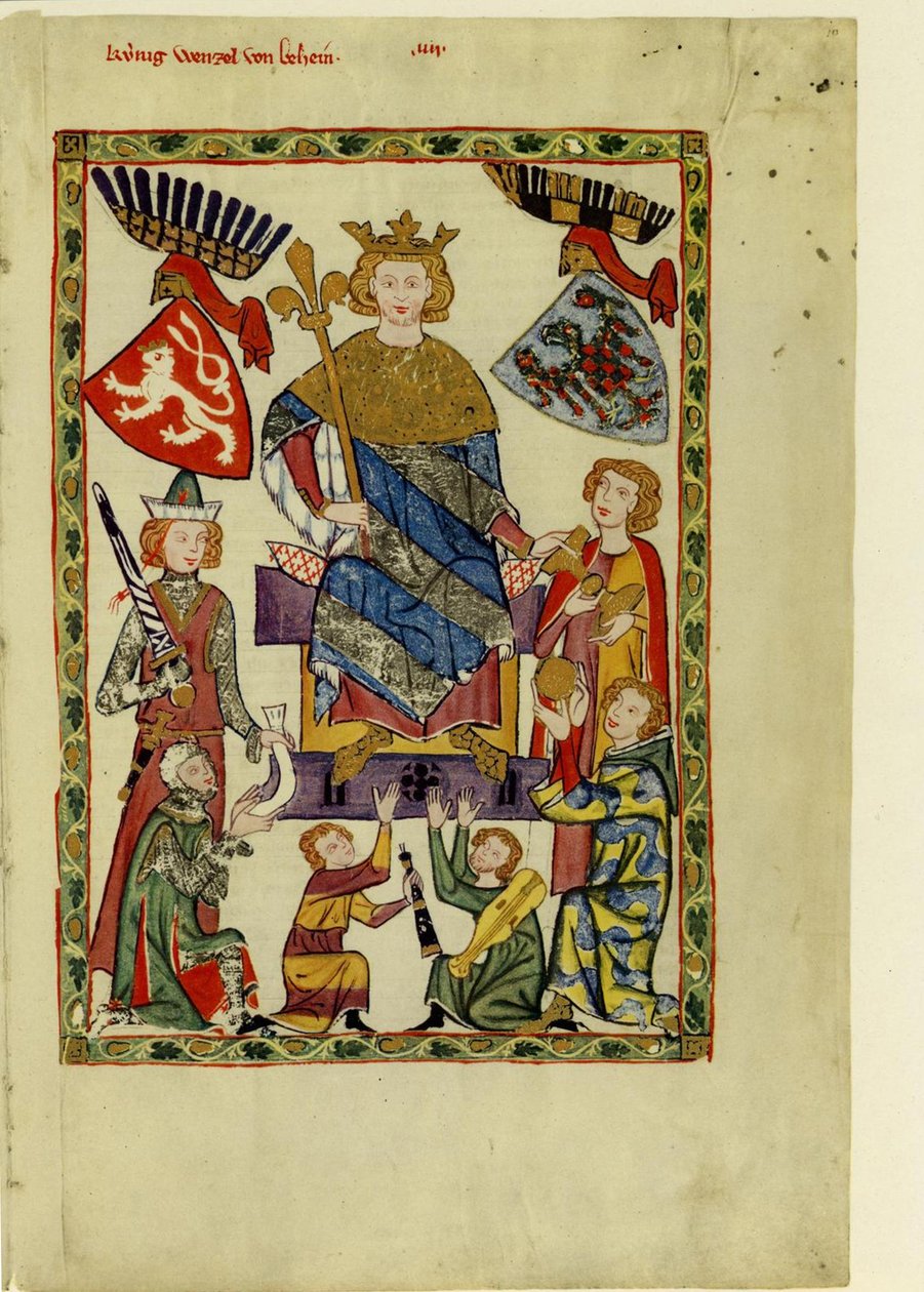 Rey Wenceslao II de Bohemia del Códice Manesse, entre 1305 y 1340 de Unbekannt