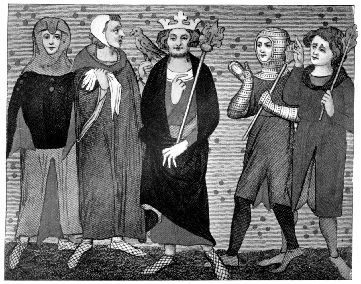Rey y corte, finales del siglo XIII-XIV, 1910 de Unbekannt
