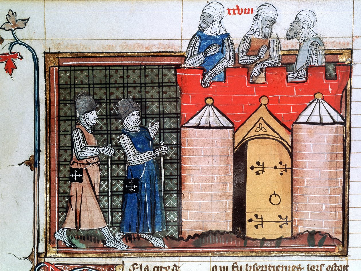 Caballeros Templarios ante Jerusalén, c1099, siglo XIV de Unbekannt
