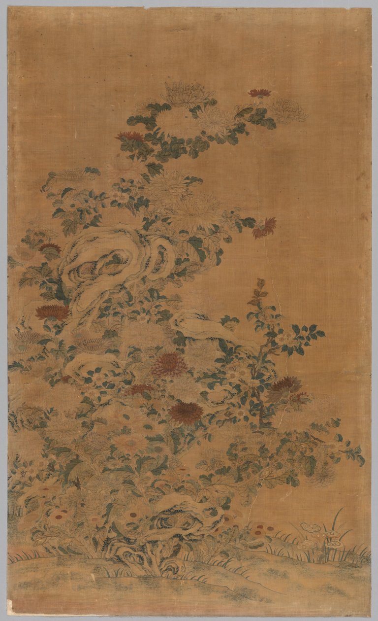 Panel Ko Ssu: Rocas y crisantemos, 1700s - 1800s de Unbekannt