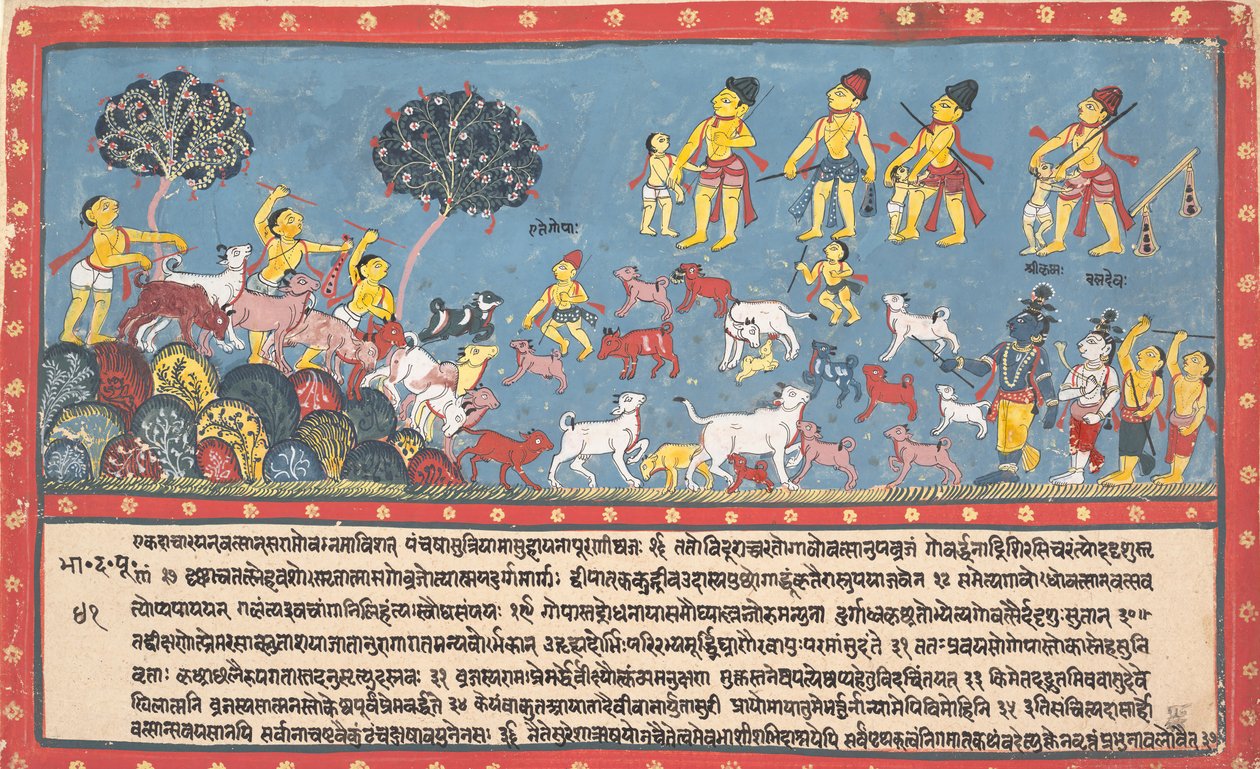 Krishna, Balarama y los Vaqueros... de un Bhagavata Purana Disperso de Unbekannt