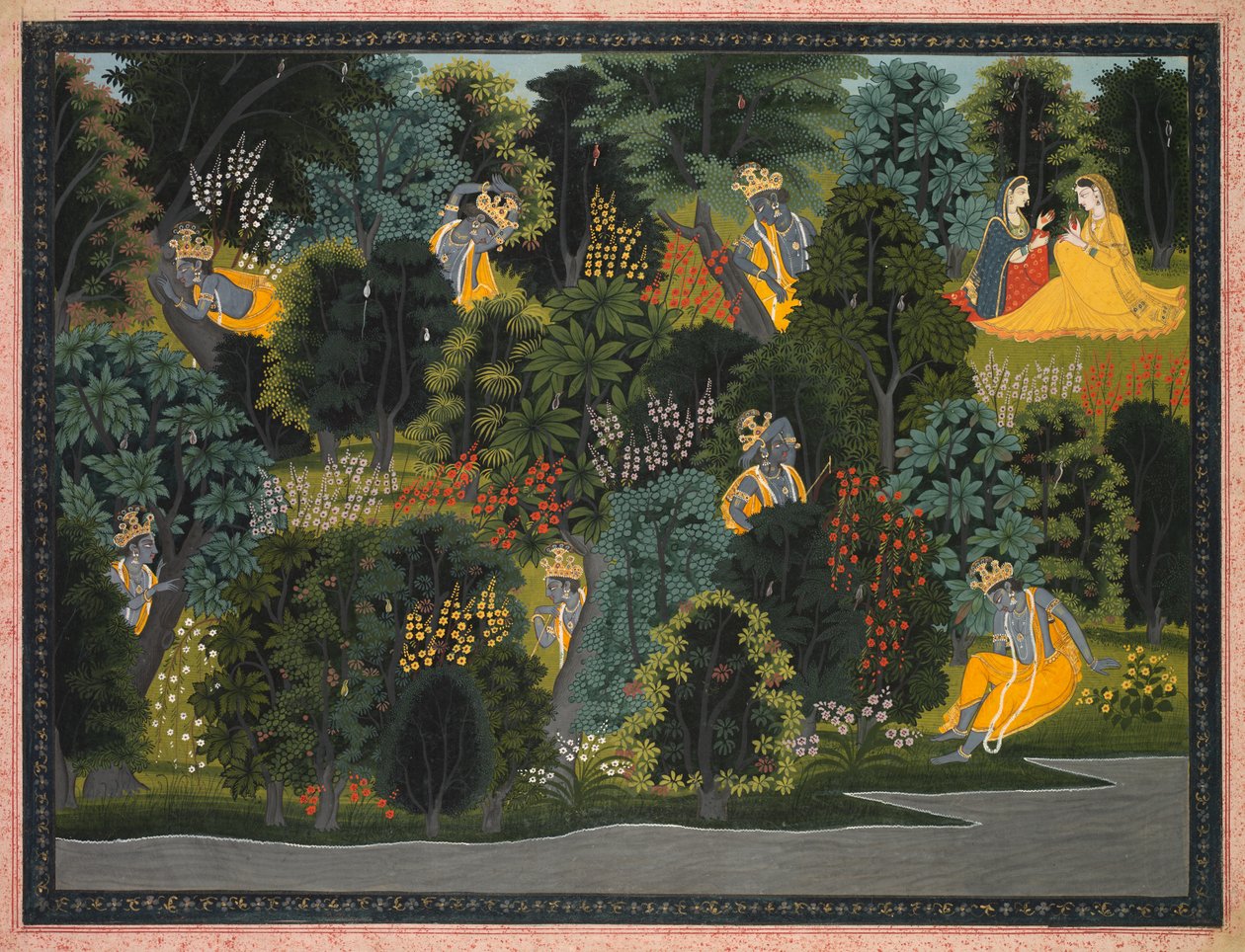El anhelo de Krishna por Radha, del Gita Govinda de Jayadeva, c. 1820-1825 de Unbekannt