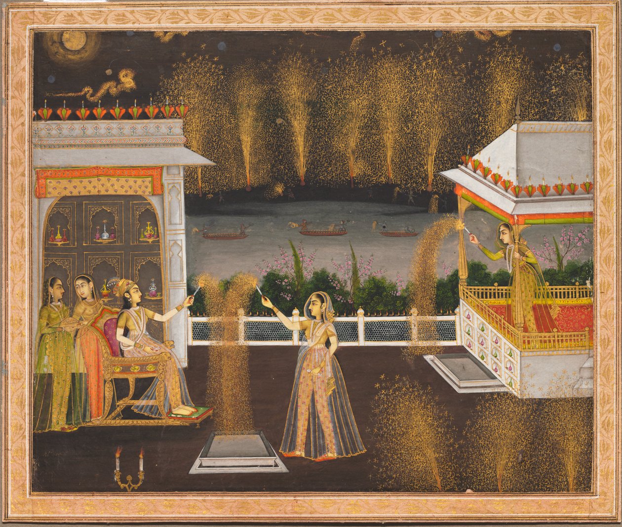 Damas Celebrando Diwali de Unbekannt Unbekannt