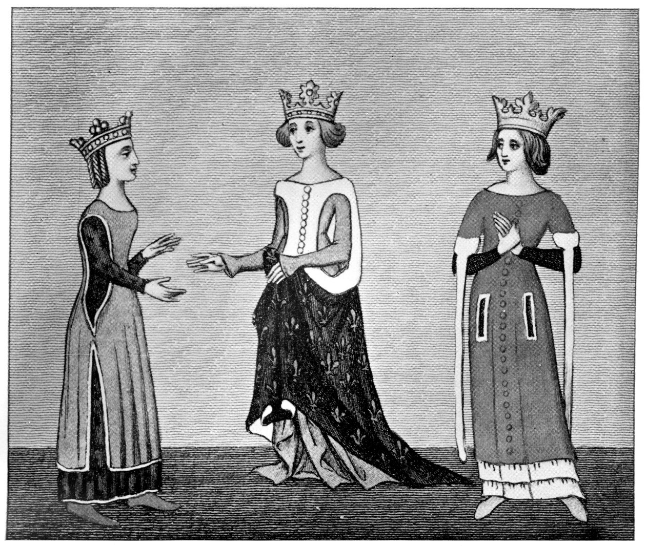 Vestido de dama, siglo XIV, 1910 de Unbekannt