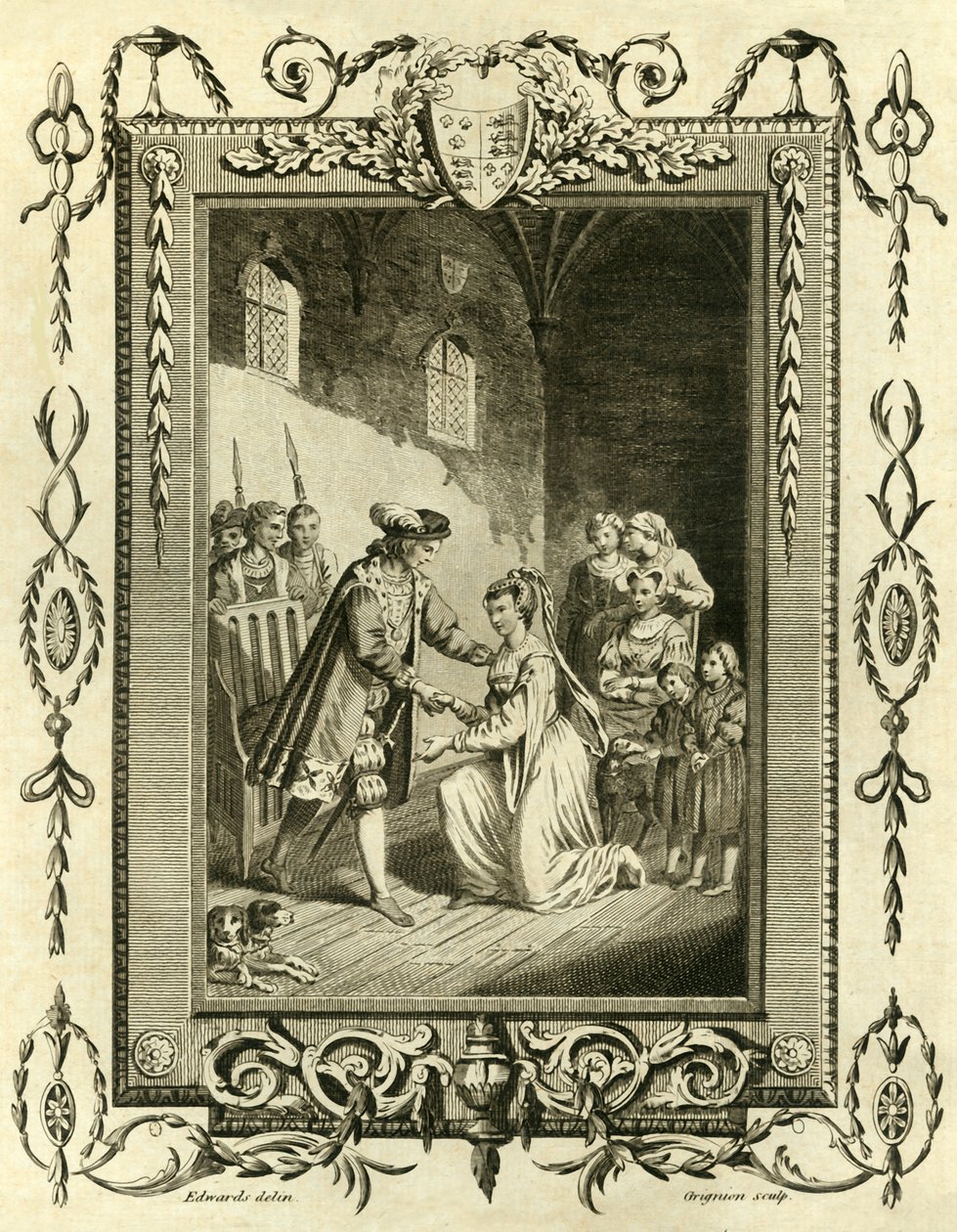 Lady Elizabeth Grey solicitando a Eduardo IV que le devuelva sus tierras, 1461, 1783 de Unbekannt