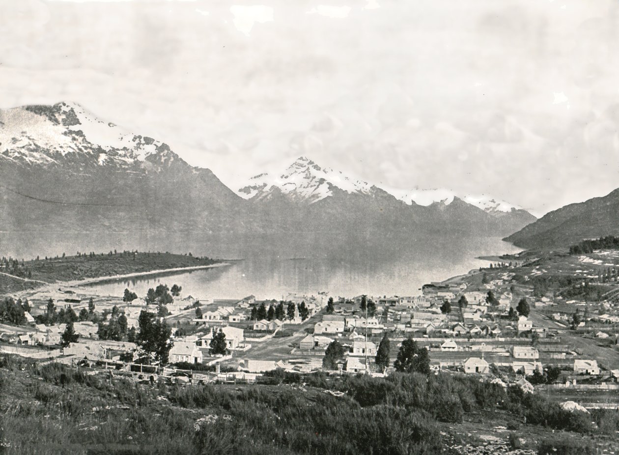 Lago Wakatipu y las montañas, Queenstown, Nueva Zelanda, 1895 de Unbekannt