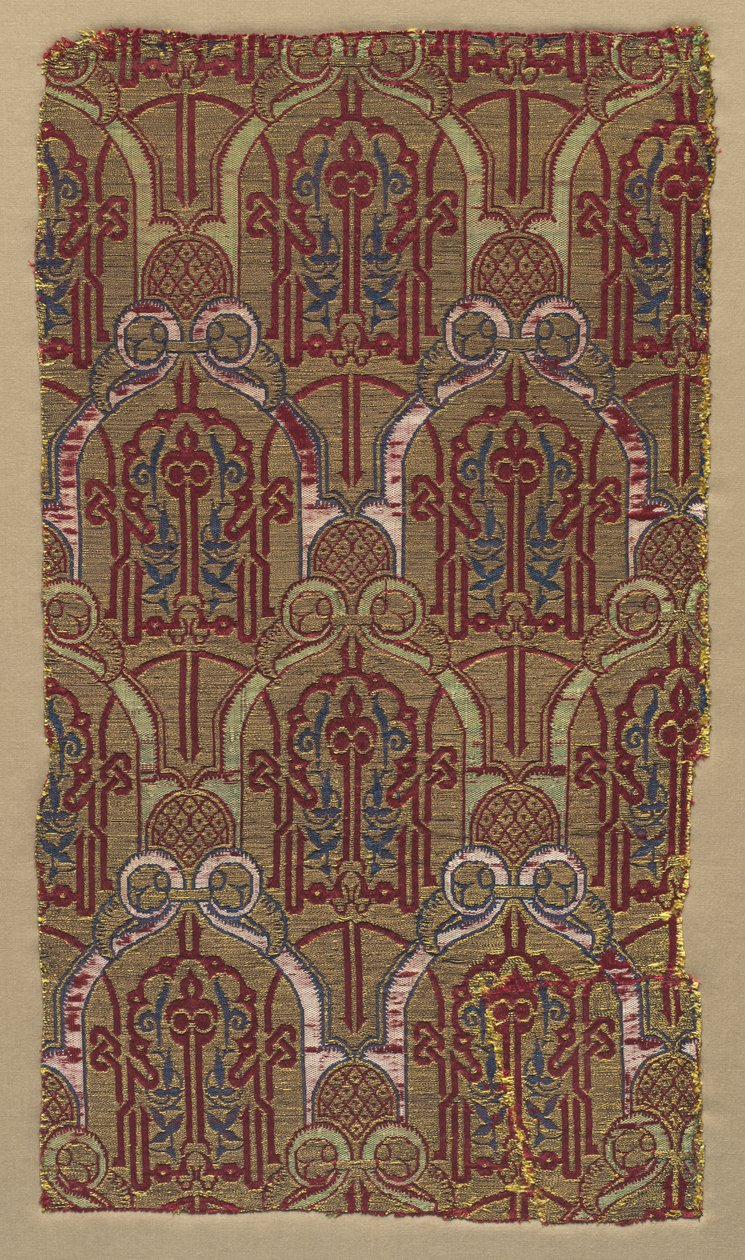 Lampas con arcos de palmeta con patrón de pared de la Alhambra, 1300s de Unbekannt