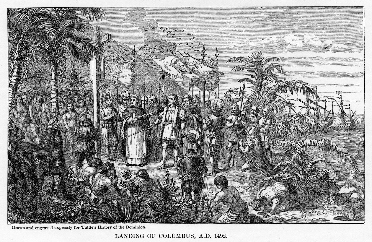Desembarco de Colón, AD 1492, 1877 de Unbekannt