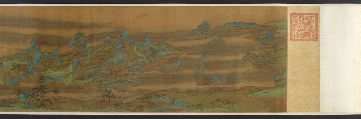 Paisaje en azul y verde, siglo XVII de Unbekannt
