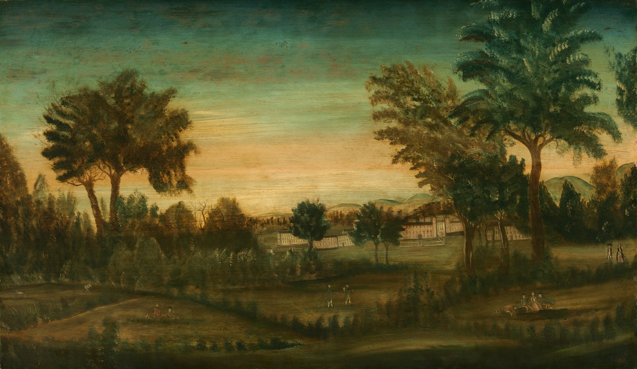 Paisaje con edificios, cuarto trimestre del siglo XVIII de Unbekannt