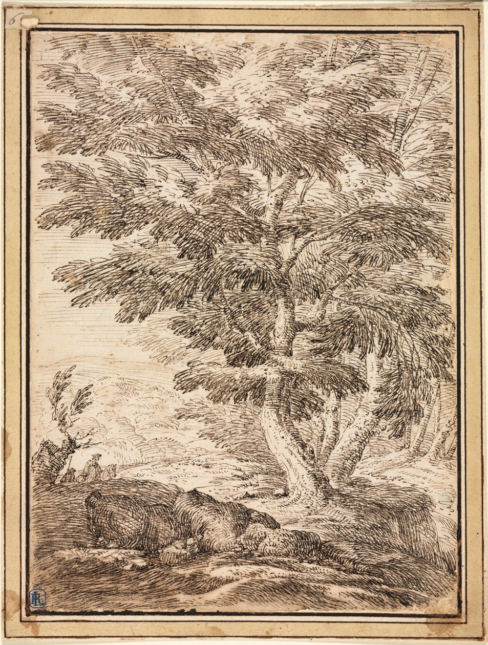 Paisaje con grupo de árboles de Unbekannt