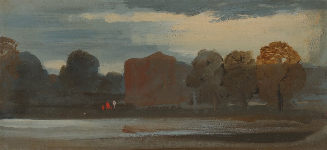 Paisaje con lago de Unbekannt