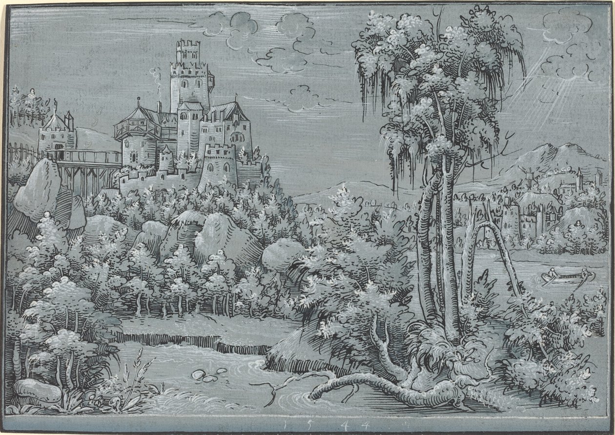 Paisaje con un Castillo, 1544 de Unbekannt