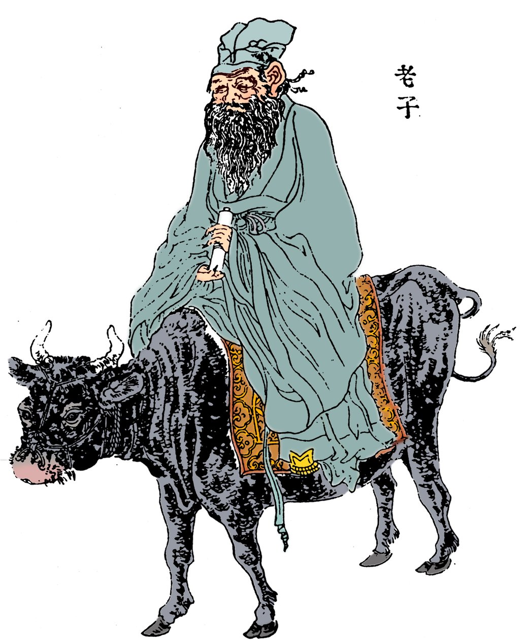 Lao-Tzu, antiguo filósofo chino e inspiración del taoísmo, finales del siglo XIX de Unbekannt