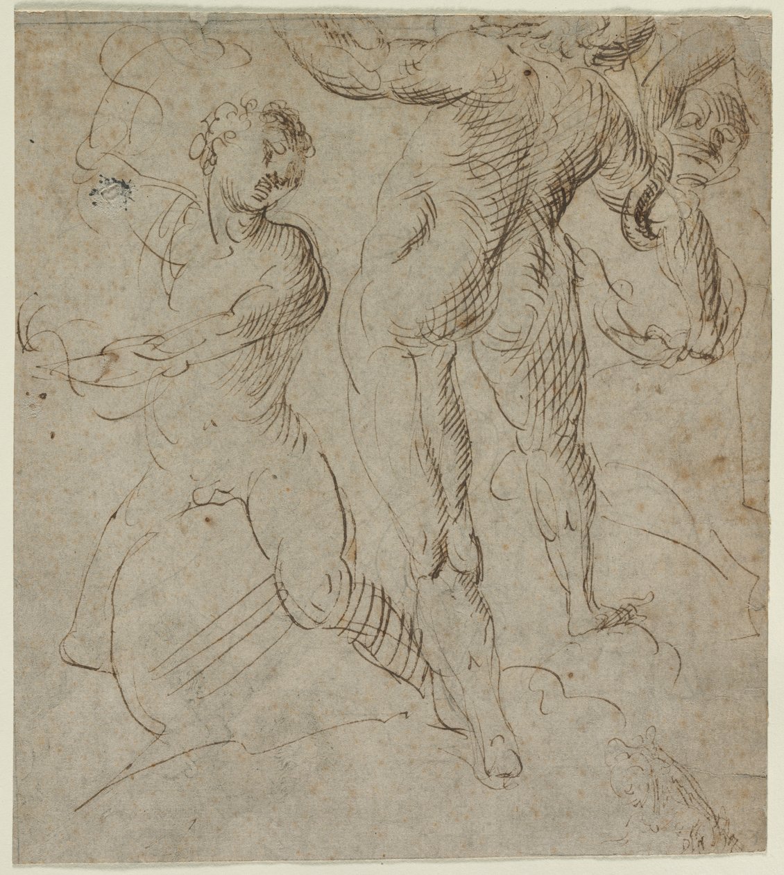 Laocoonte (recto), Batalla del Puente Milvio (fragmento verso), segunda mitad del siglo XVI de Unbekannt
