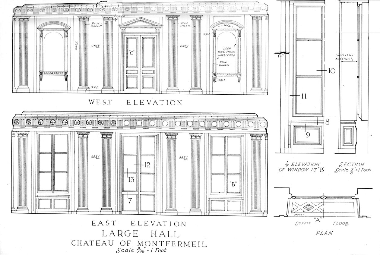Gran Salón, Castillo de Montfermeil, París, 1924 de Unbekannt