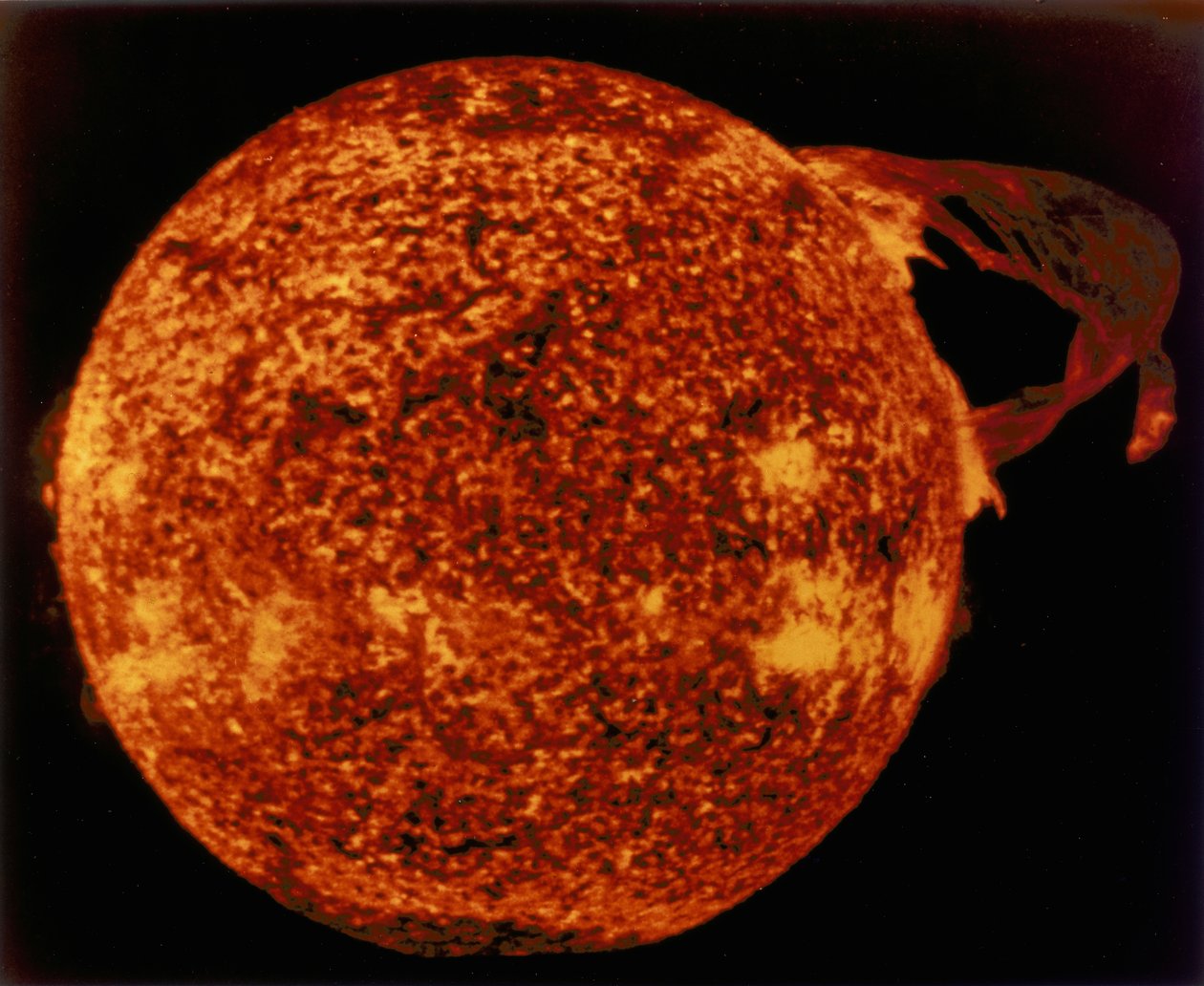 Gran prominencia solar en luz ultravioleta extrema, 1973 de Unbekannt