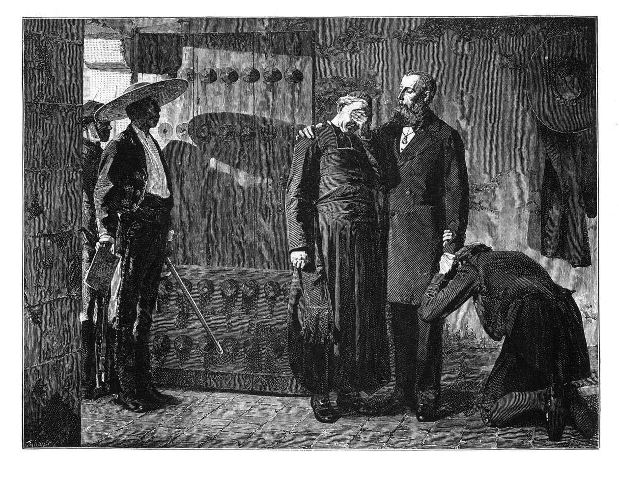 Últimos momentos del Emperador Maximiliano, 1867 de Unbekannt